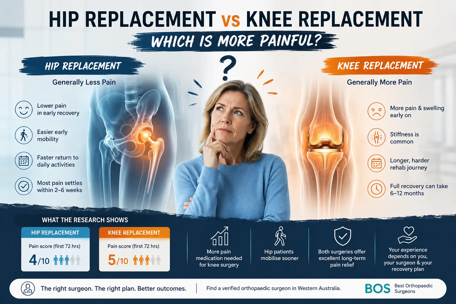 Hip Replacement vs Knee Replacement: Which Is More Painful?
