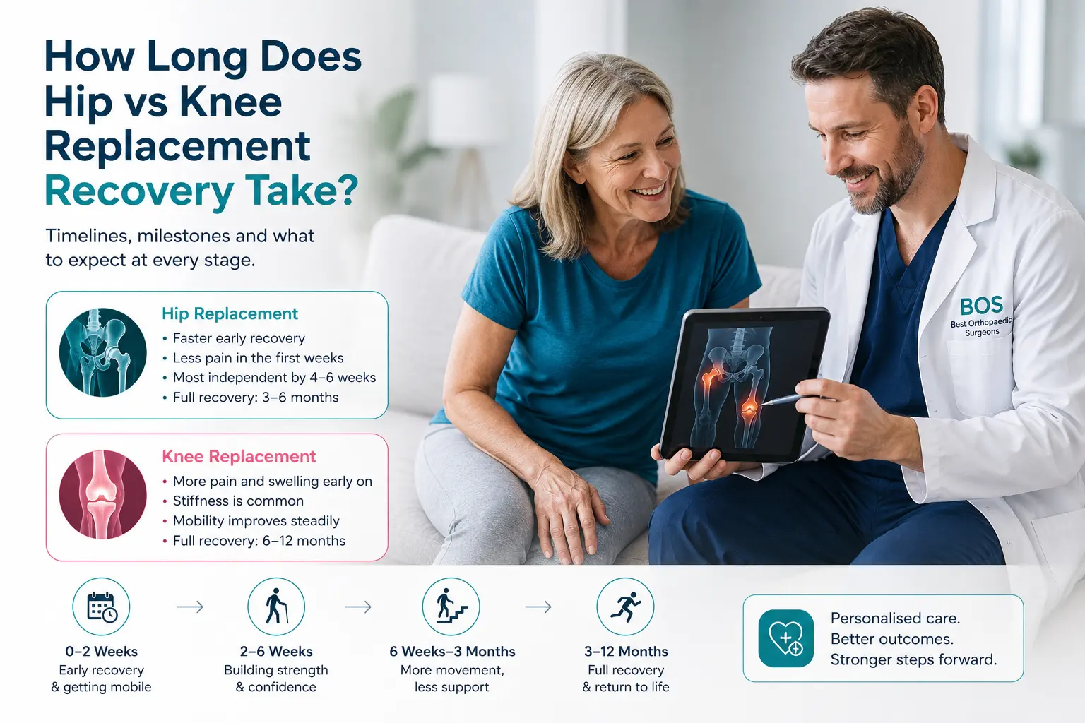 How Long Does Hip vs Knee Replacement Recovery Take?