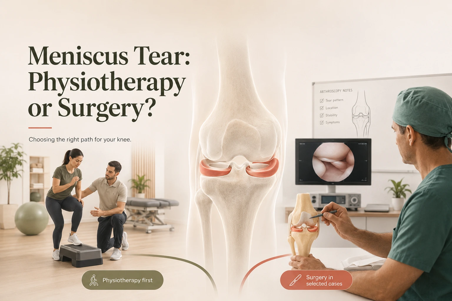 Meniscus Tear: Physiotherapy or Surgery?